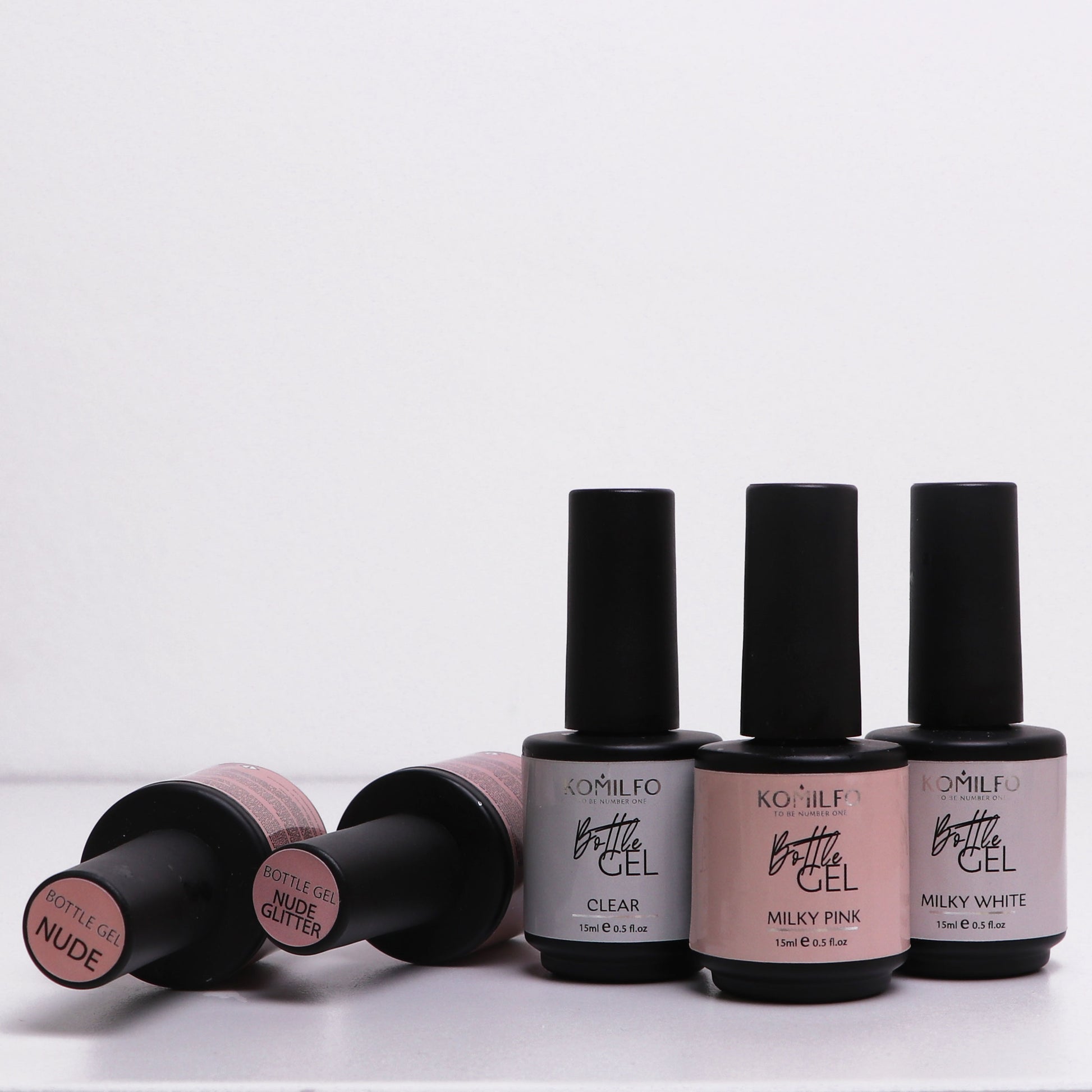 Bottle Gel Nude Glitter With Brush, 15ml