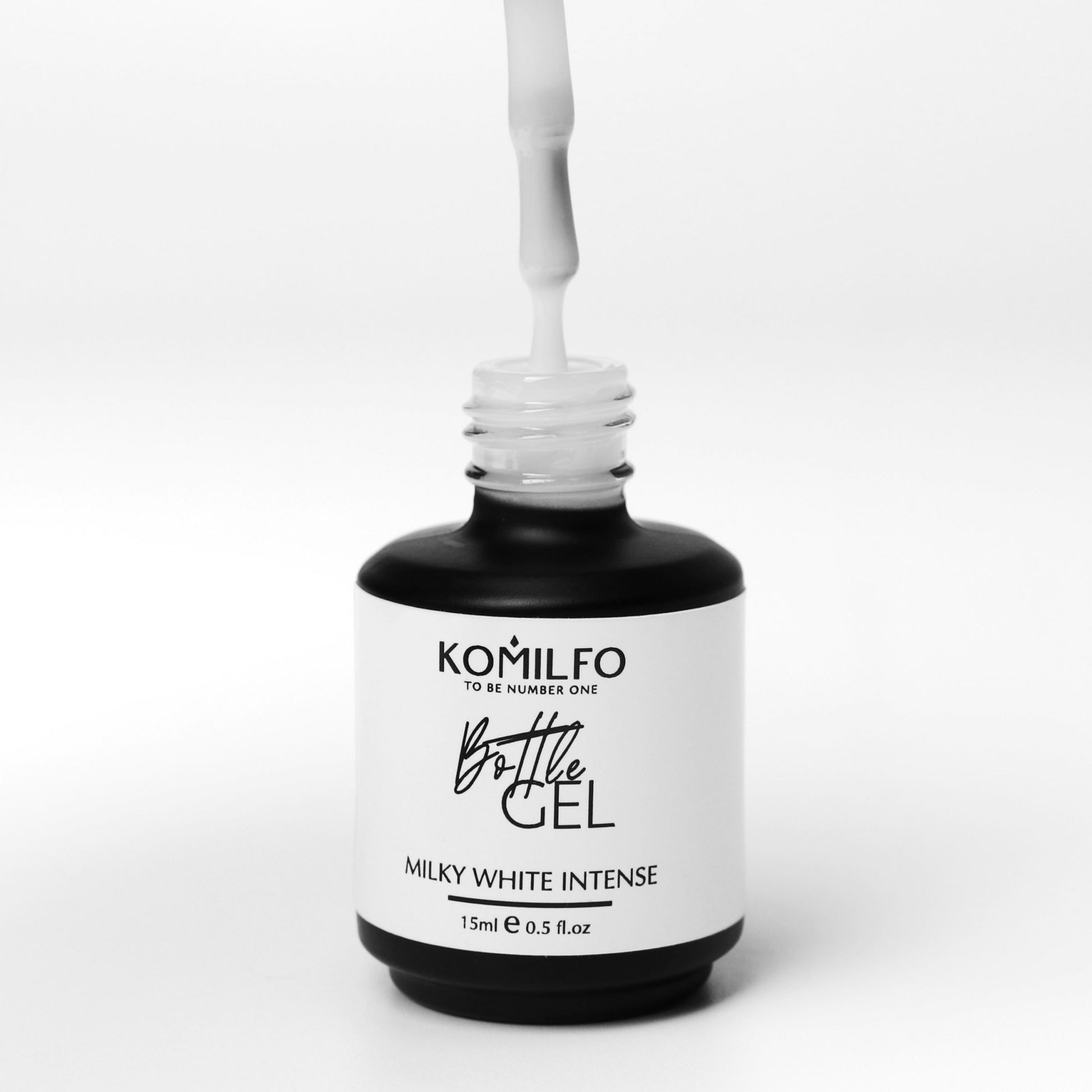 Bottle Gel Milky White Intense with brush, 15ml