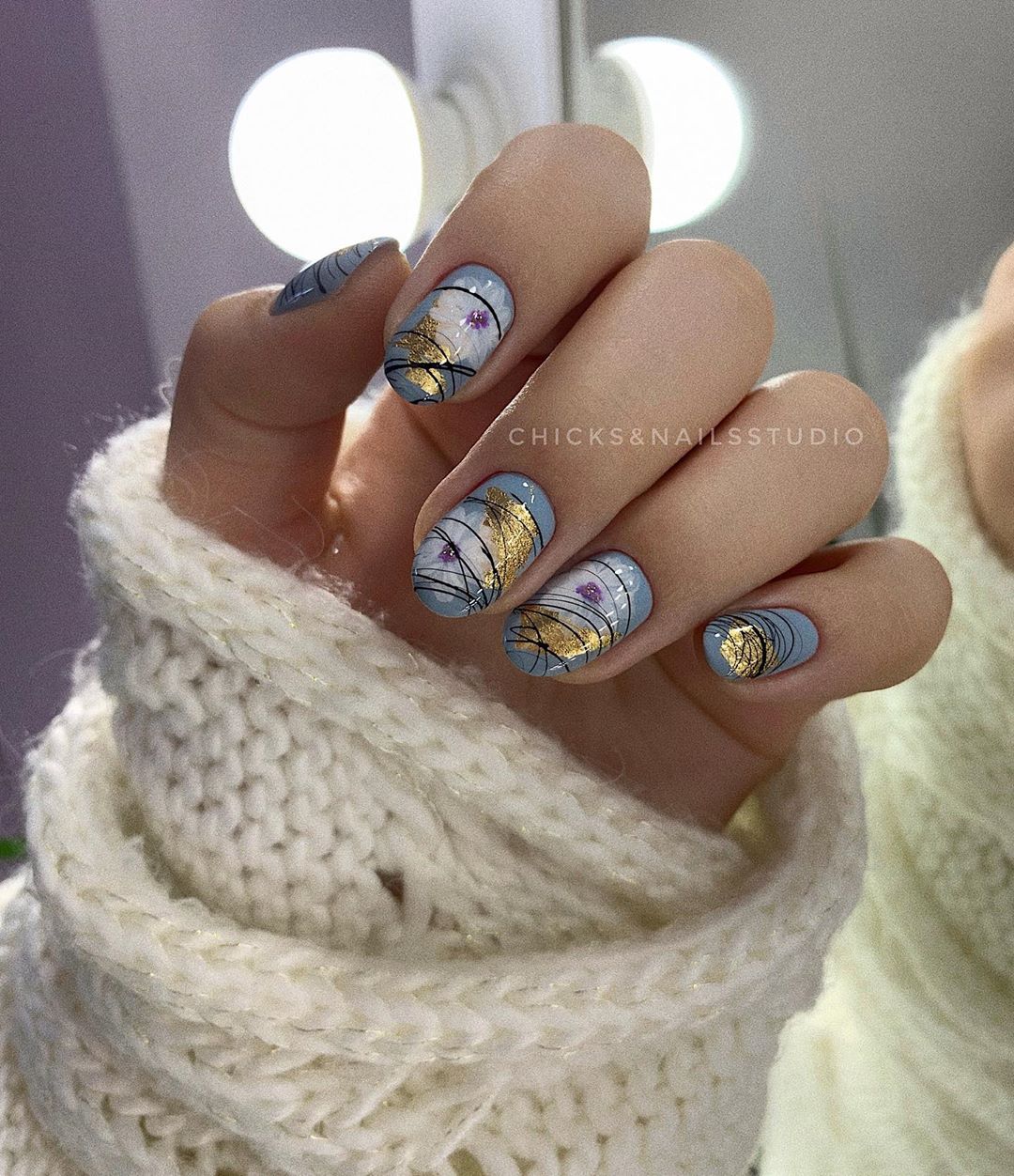 Gel Polish Komilfo Deluxe Series D138 (gray-blue, enamel), 8 ml