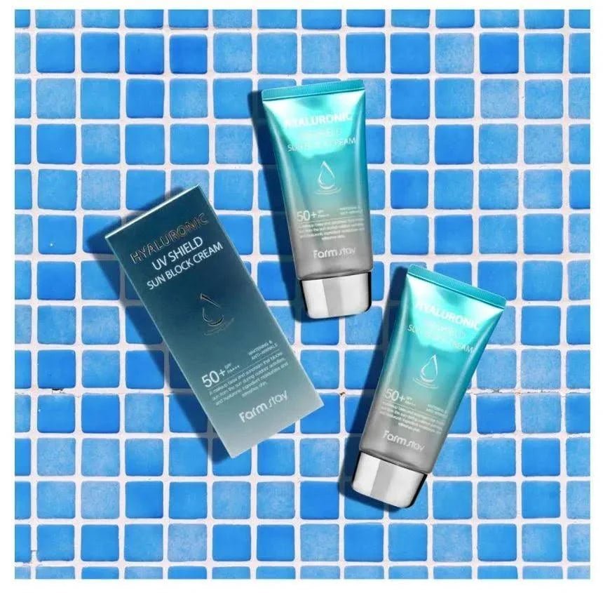 FarmStay Hyaluronic Uv Shield Sun Block Cream 70g SPF50+ PA+++ - LuckyShop - FarmStay