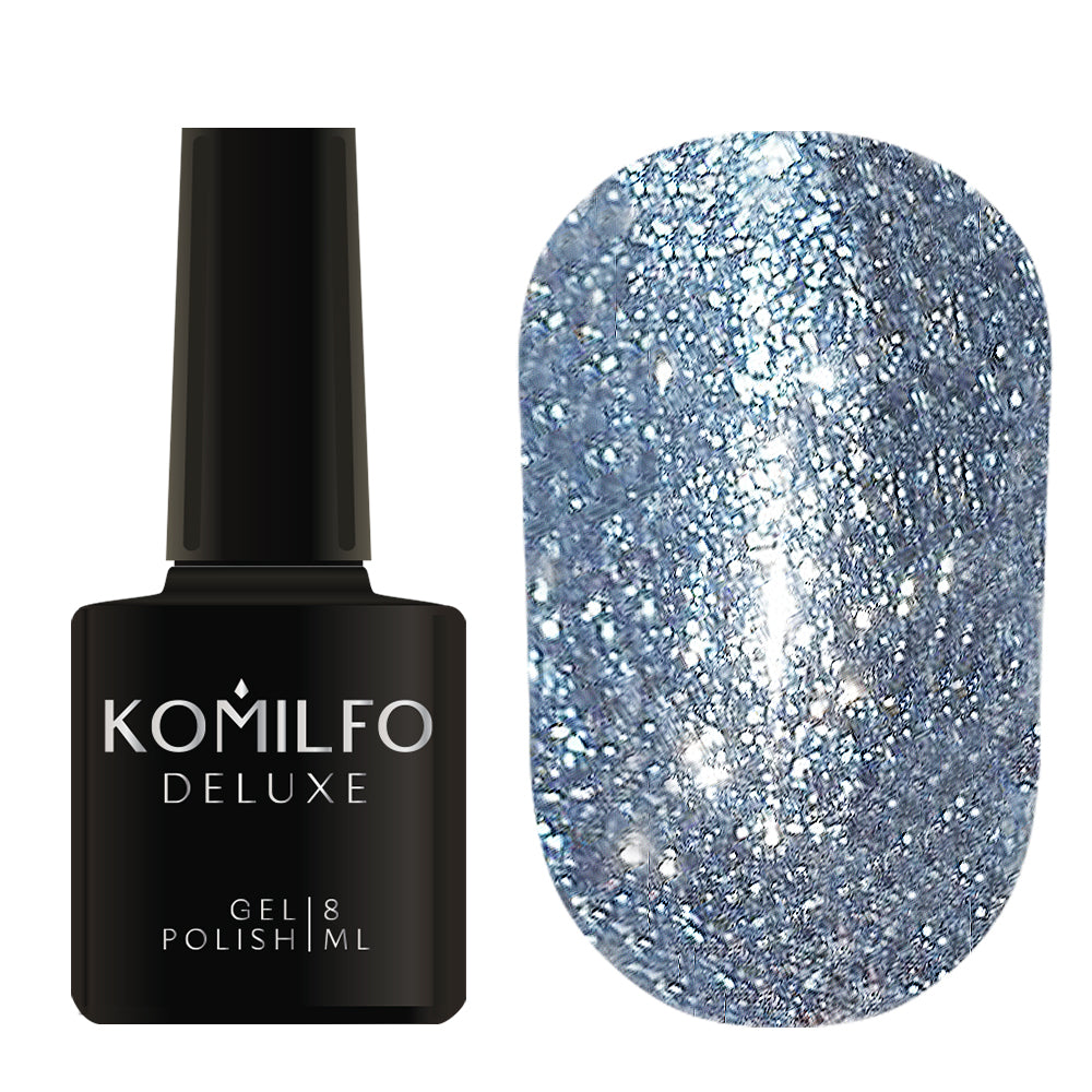 Komilfo Liquid Glam Gel LGG010 (silver blue), 8 ml