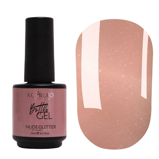 Bottle Gel Nude Glitter With Brush, 15ml