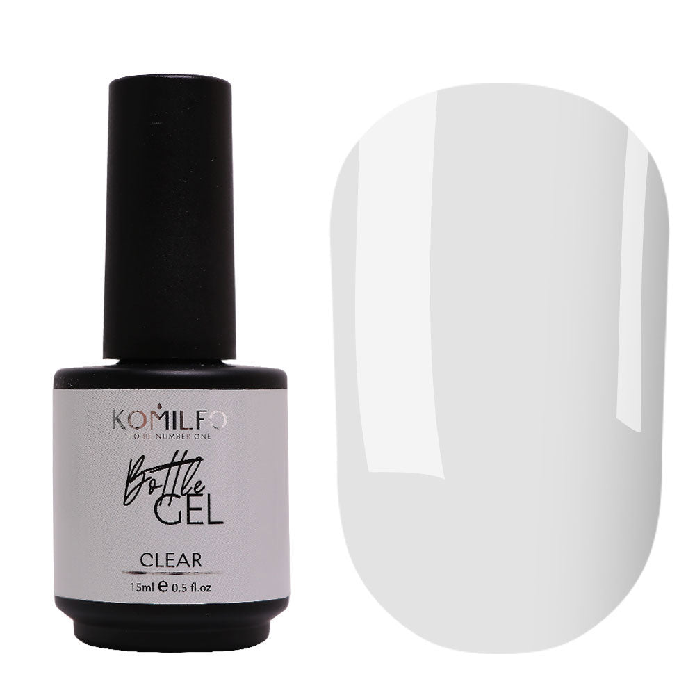 Bottle Gel Clear with brush, 15ml - LuckyShop - Komilfo
