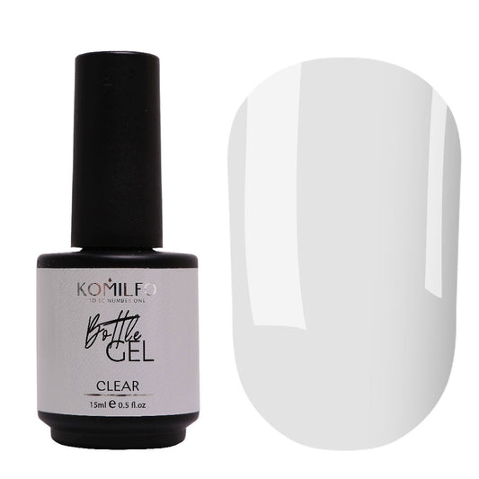 Bottle Gel Clear with brush, 15ml - LuckyShop - Komilfo