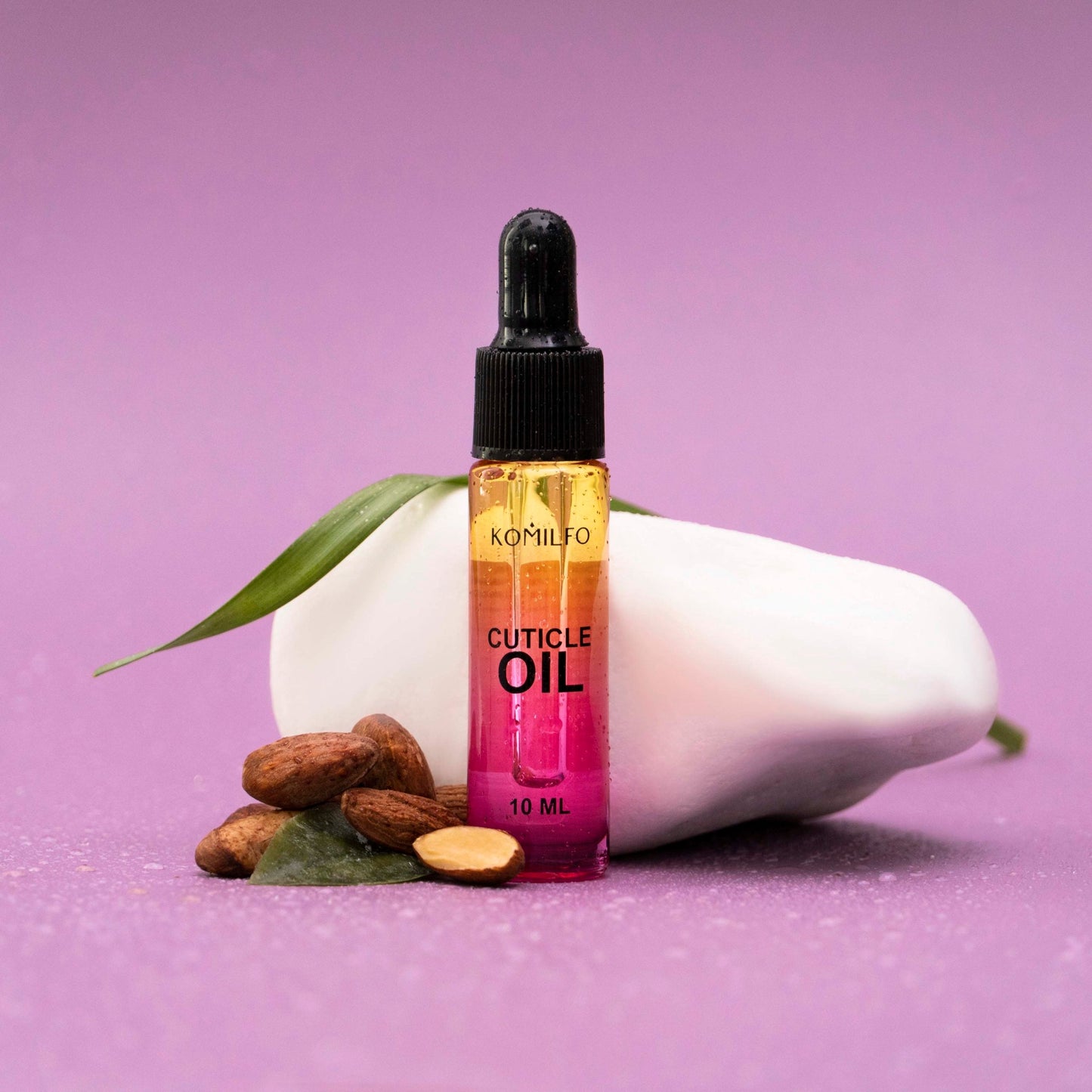 cuticle oil with dropper “Almond aroma”, 10ml - LuckyShop - Komilfo