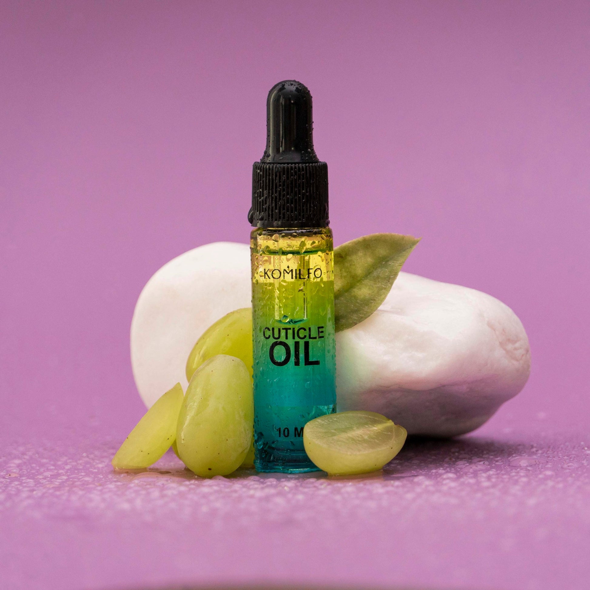 cuticle oil with dropper “Grape aroma”, 10ml - LuckyShop - Komilfo