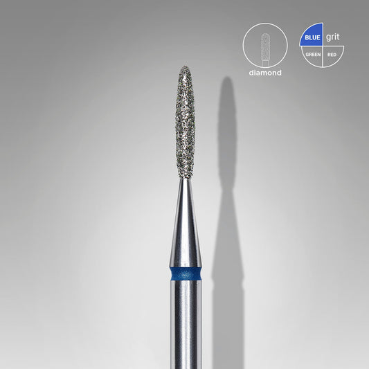 Diamond nail drill bit flame blue EXPERT head diameter 1,4 mm / working part 8 mm - LuckyShop - Staleks
