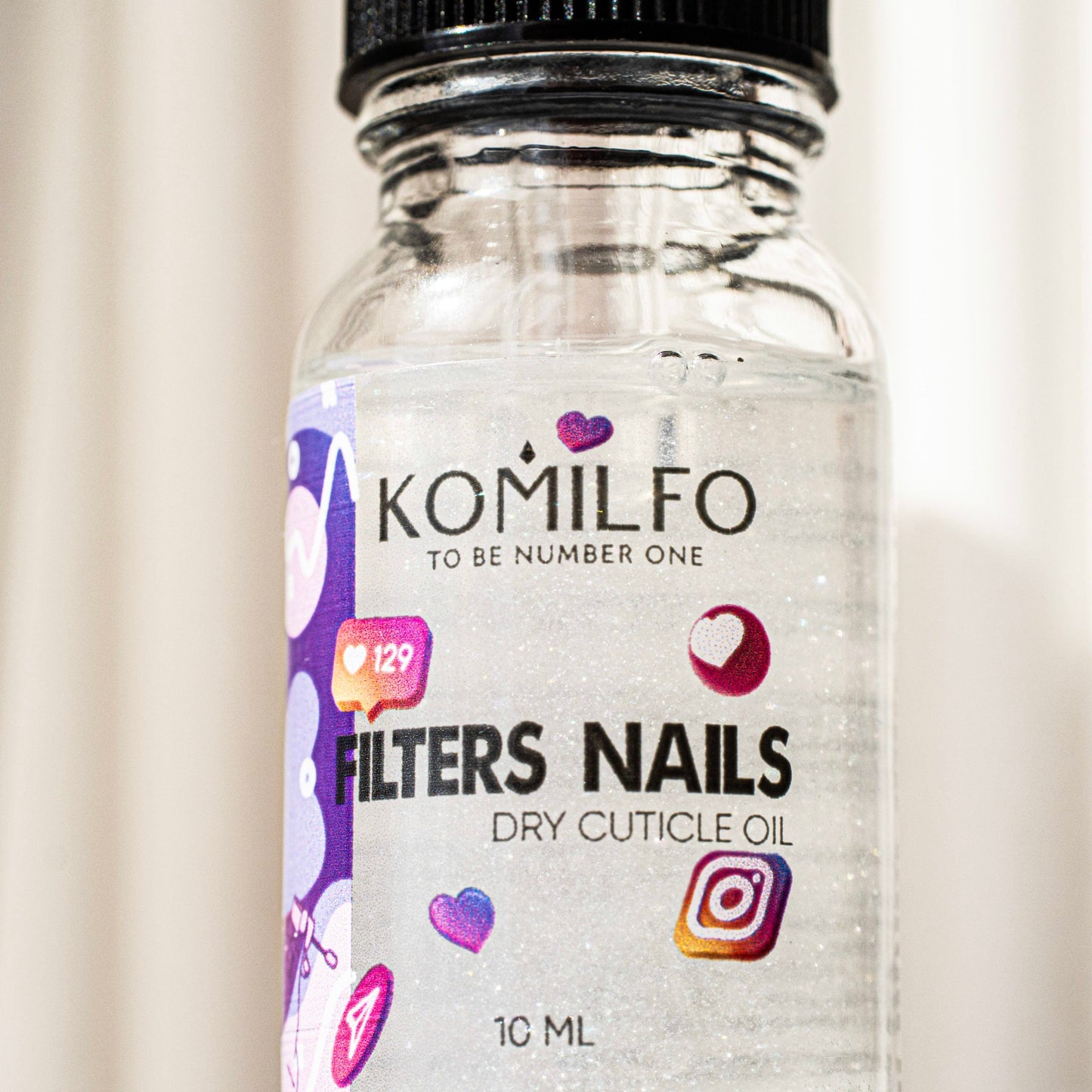 dry cuticle oil with shimmer Filters Nails, 10ml - LuckyShop - Komilfo