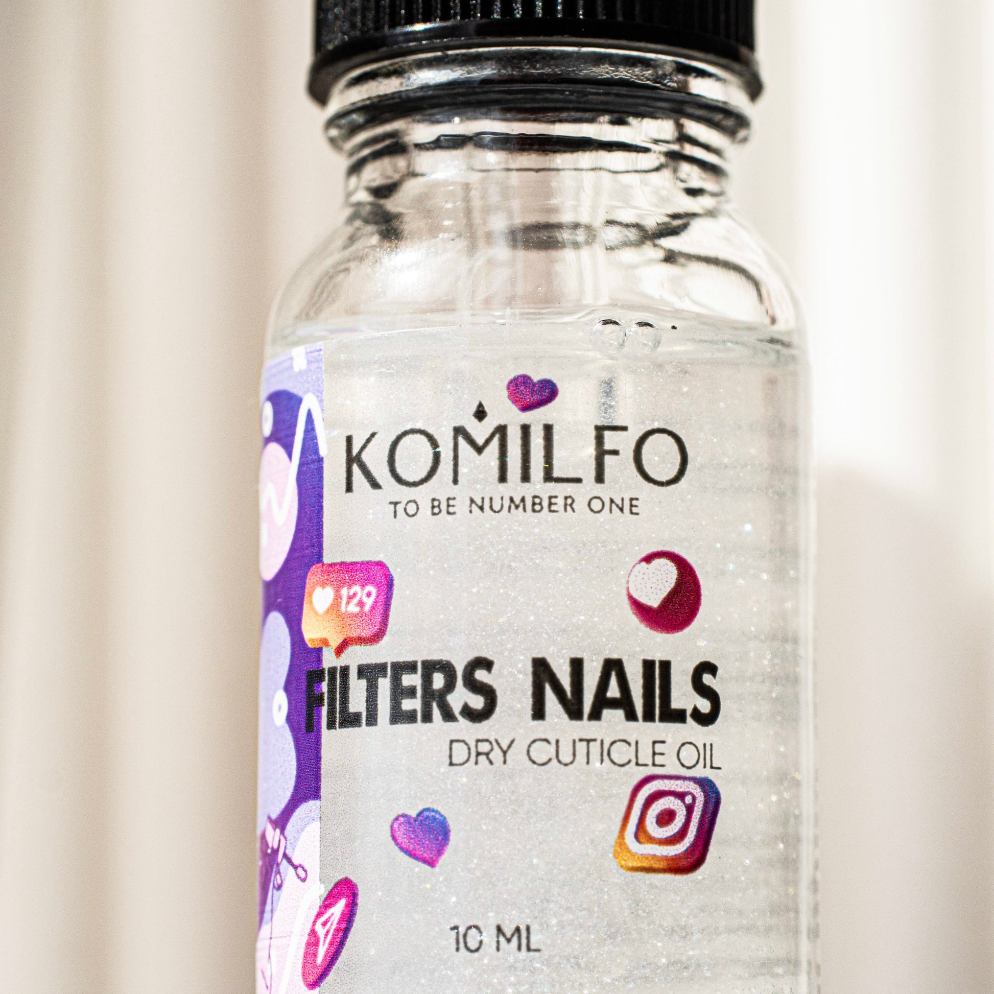 dry cuticle oil with shimmer Filters Nails, 10ml - LuckyShop - Komilfo