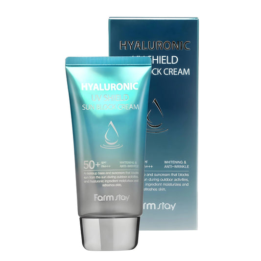 FarmStay Hyaluronic Uv Shield Sun Block Cream 70g SPF50+ PA+++ - LuckyShop - FarmStay