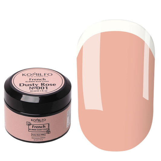 French Rubber Base 001 Dusty Rose, 30ml (without brush) - LuckyShop - Komilfo
