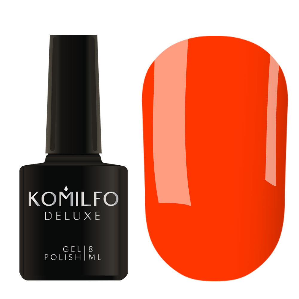 Gel Polish Komilfo Kaleidoscopic Collection K006 (carrot red, neon), 8 ml