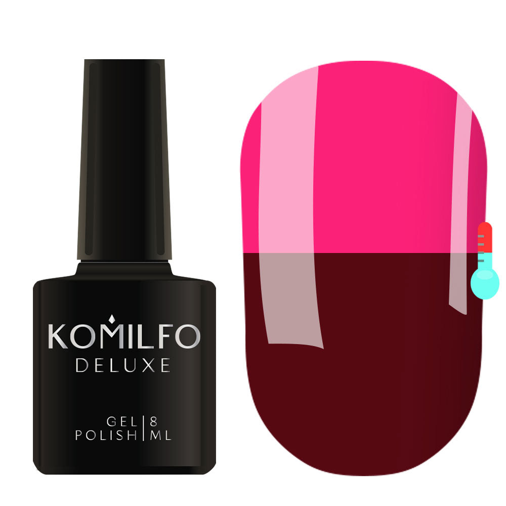 Gel Polish Komilfo DeLuxe Termo C004 (dark wine, when heated – dark pink), 8 ml