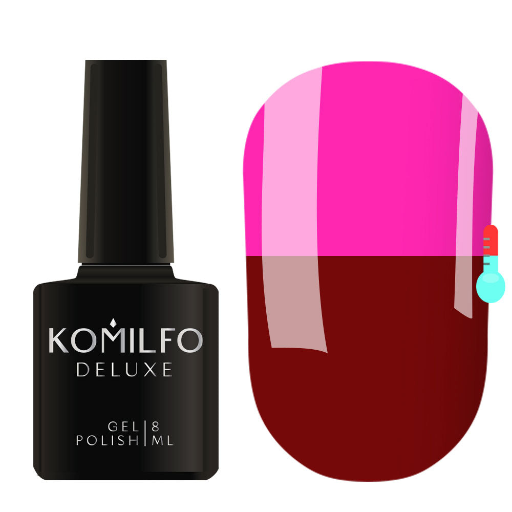 Gel Polish Komilfo DeLuxe Termo C006 (dark cherry, hot pink when heated), 8 ml
