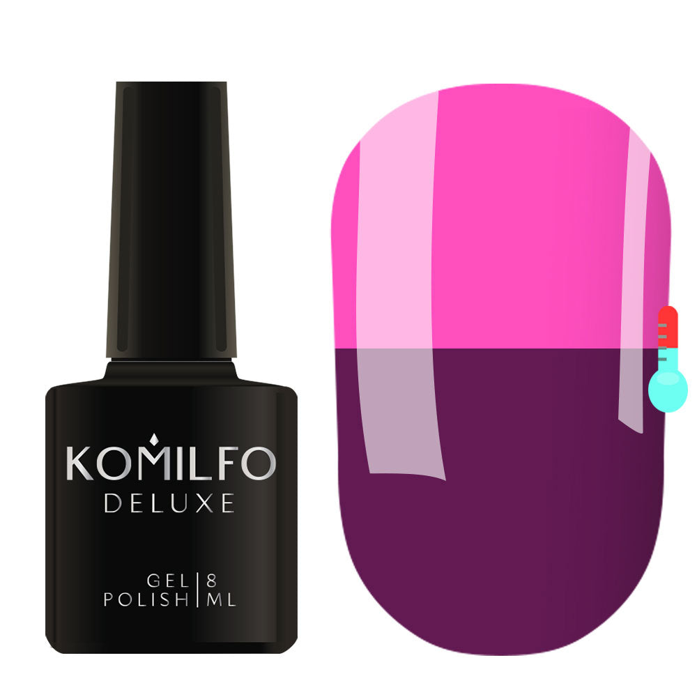 Gel Polish Komilfo DeLuxe Termo C007 (eggplant, when heated – muted, dark pink), 8 ml