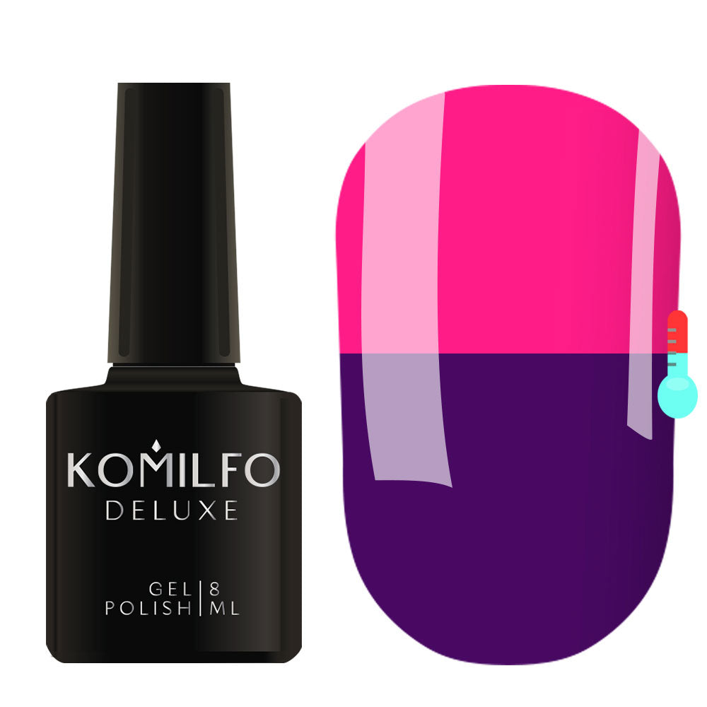 Gel Polish Komilfo DeLuxe Termo C009 (bright purple, when heated – bright pink), 8 ml