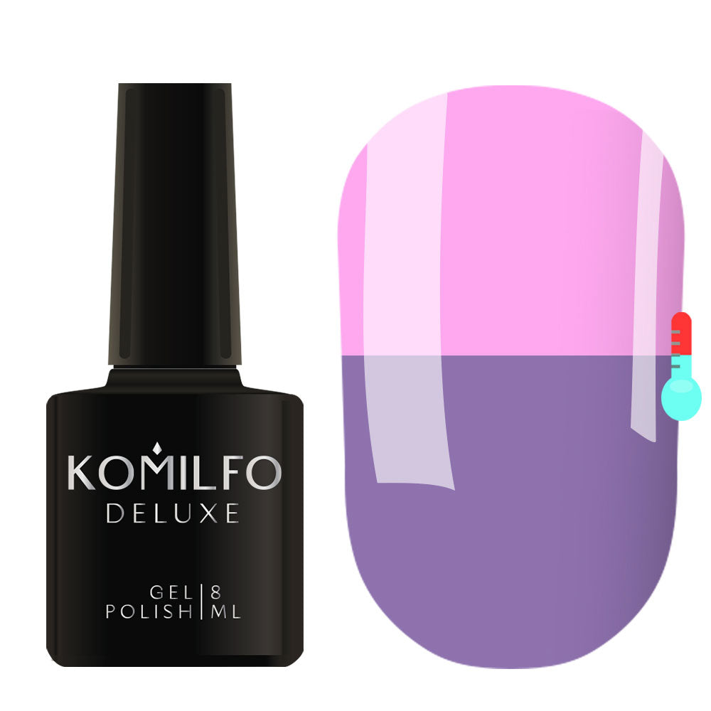 Gel Polish Komilfo DeLuxe Termo C012 (light lilac, lilac-pink when heated), 8 ml