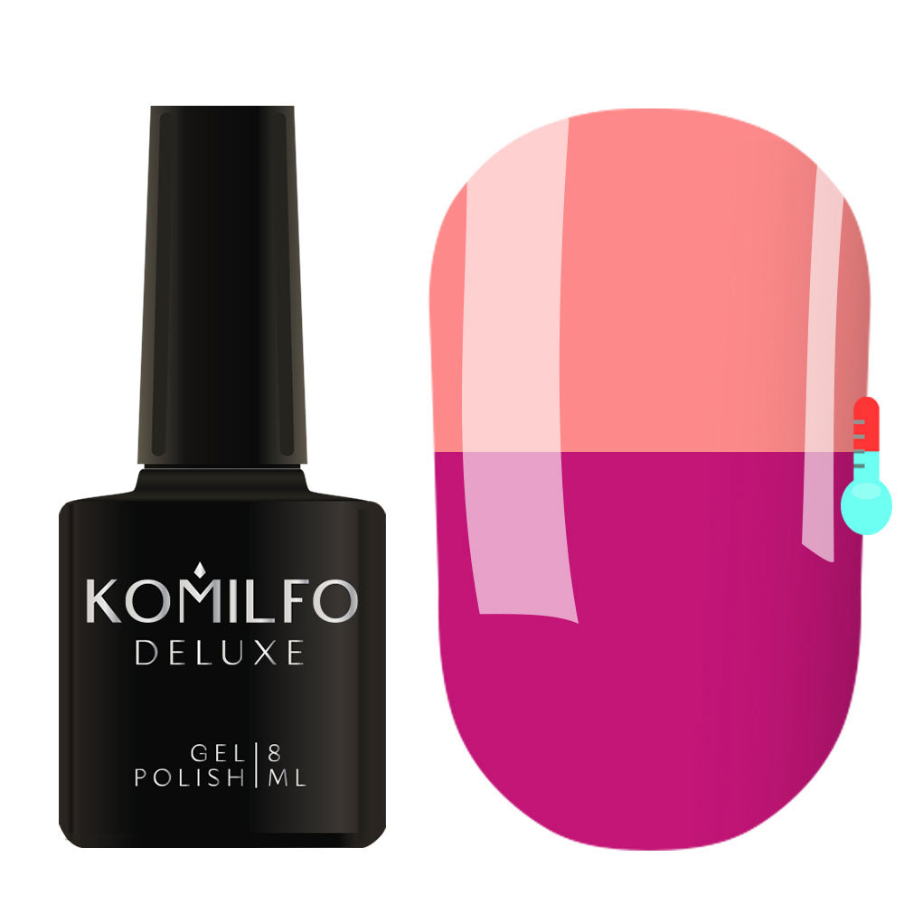 Gel Polish Komilfo DeLuxe Termo C013 (hot pink, when heated – muted peach pink), 8 ml