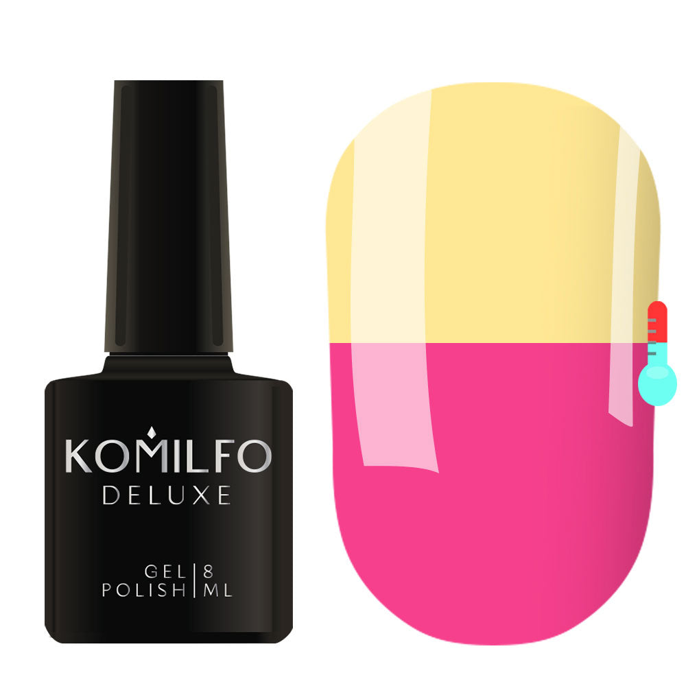 Gel Polish Komilfo DeLuxe Termo C015 (calm pink, when heated – warm yellow), 8 ml