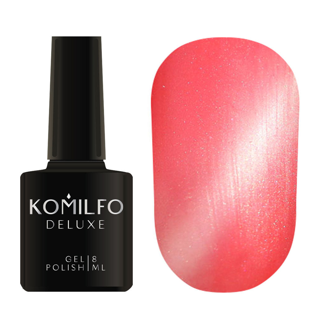 Gel Polish Komilfo Fantasy Cat’s Eye 102 (pearl-coral, magnetic), 8 ml