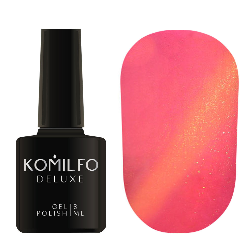 Gel Polish Komilfo Fantasy Cat’s Eye 105 (golden salmon, magnetic), 8 ml