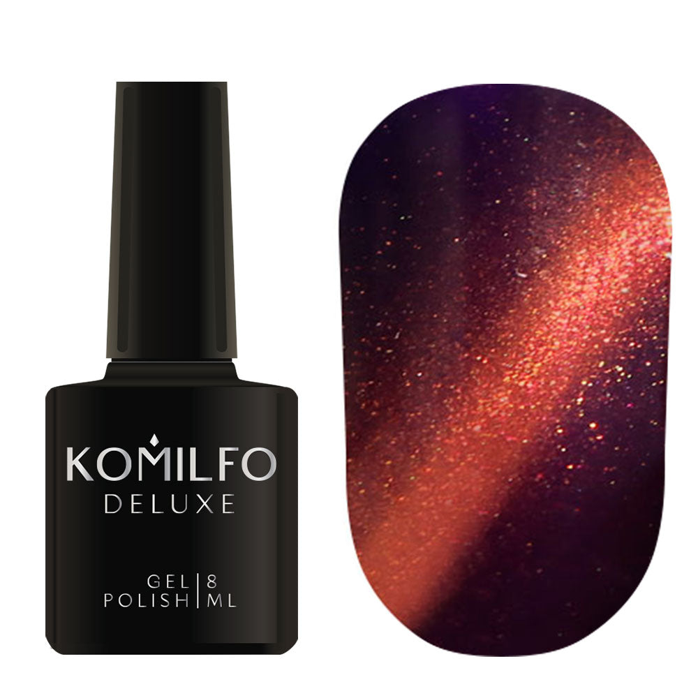 Gel Polish Komilfo Fantasy Cat’s Eye 108 (golden purple, magnetic), 8 ml