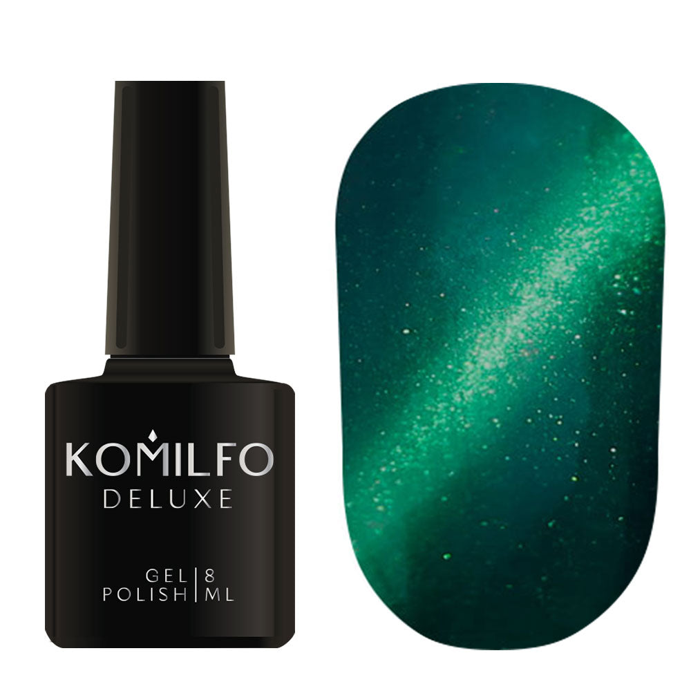 Gel Polish Komilfo Fantasy Cat’s Eye 112 (emerald green, magnetic), 8 ml