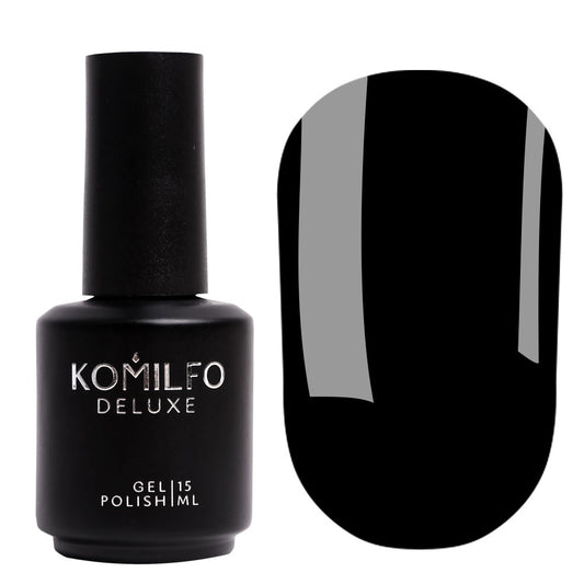 Gel polish Komilfo Deluxe Series D001 (black, enamel), 15 ml