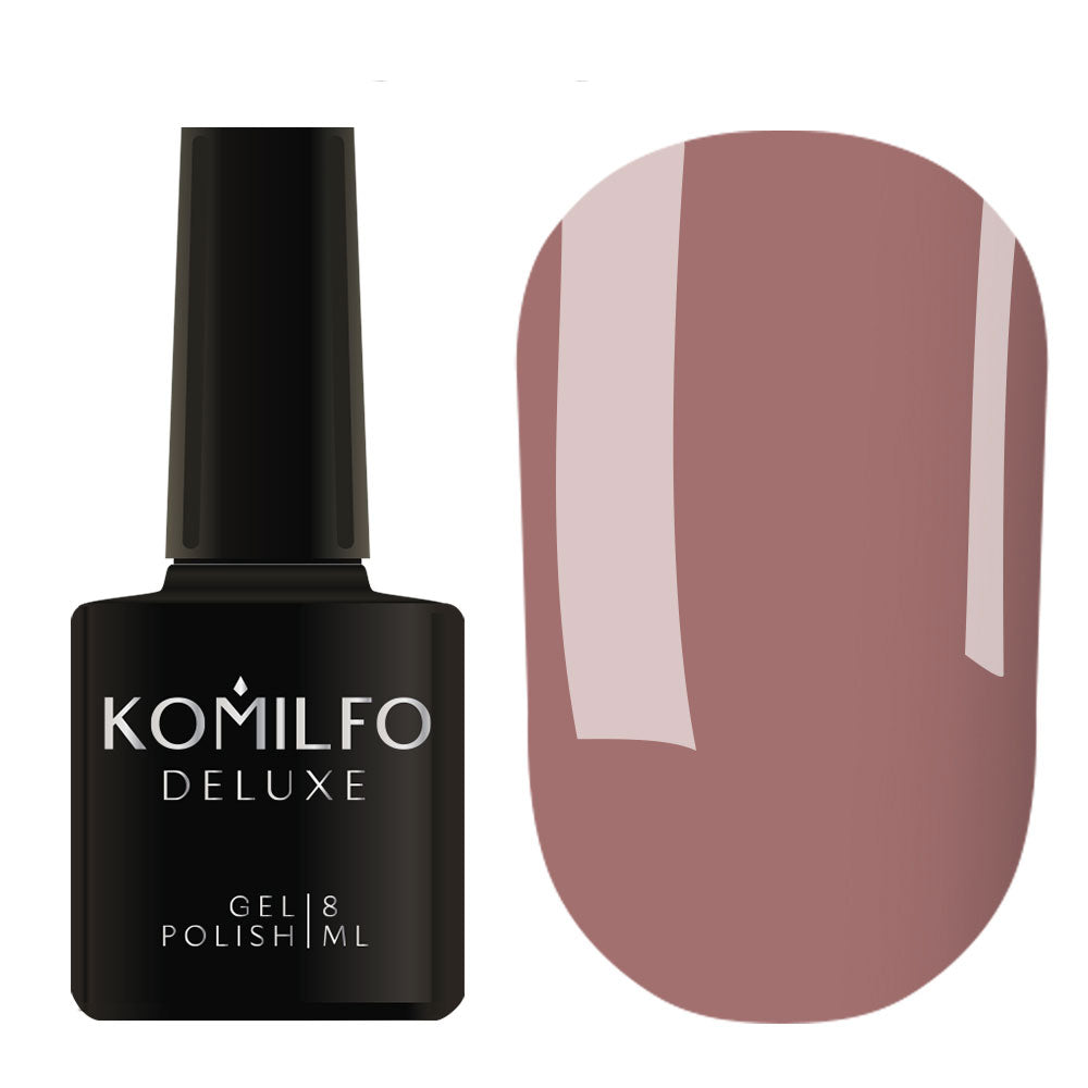 Gel polish Komilfo Deluxe Series D061 (dark horny brown, enamel), 8 ml