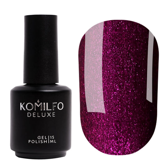 Gel Polish Komilfo Deluxe Series D094 (bright plum with shimmer), 15 ml