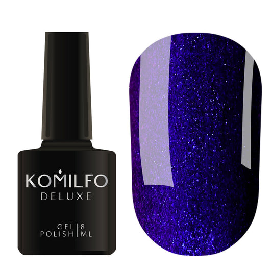 Gel Polish Komilfo Deluxe Series D128 (blue with shimmer), 8 ml