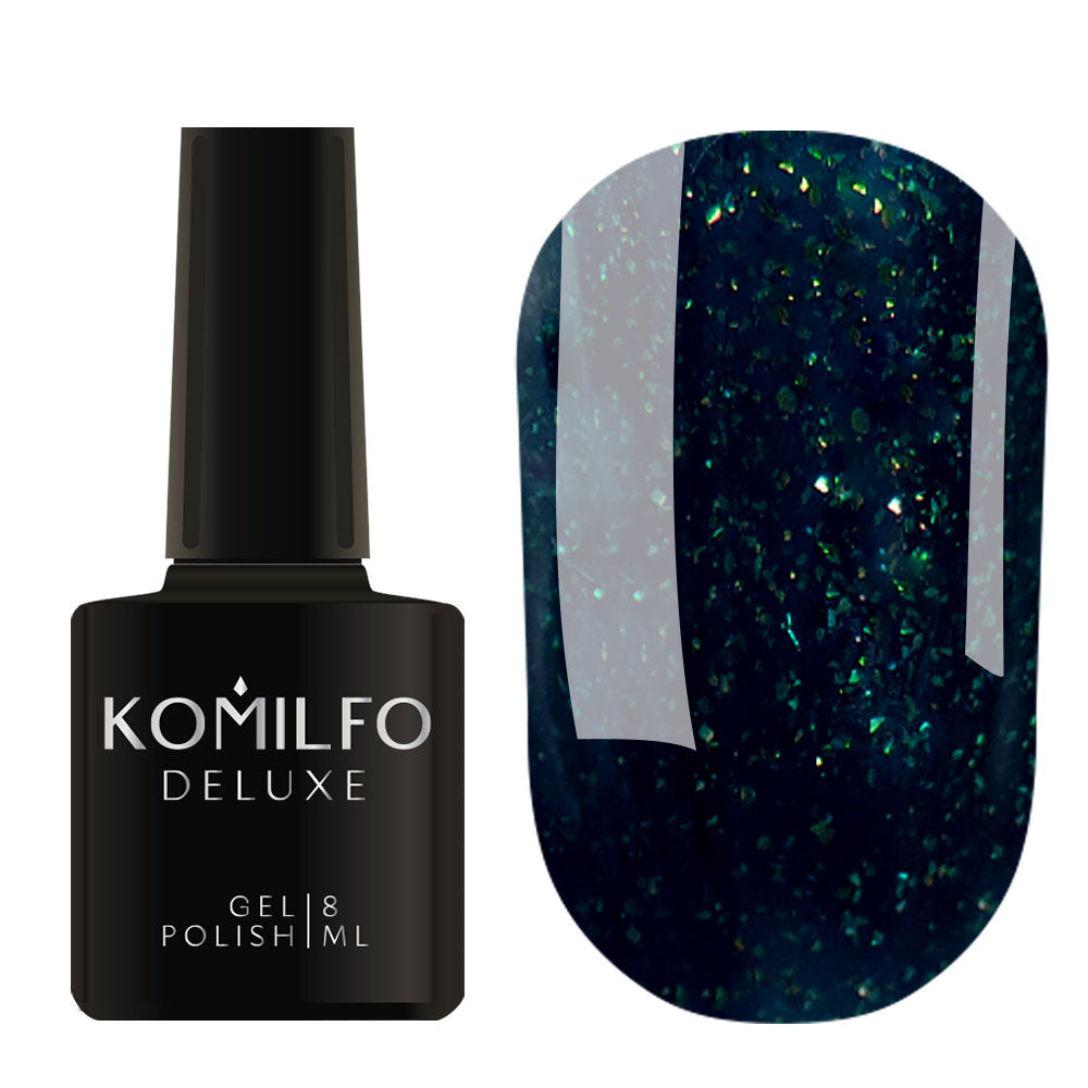 Gel Polish Komilfo Deluxe Series D156 (dark jade with shimmer), 8 ml