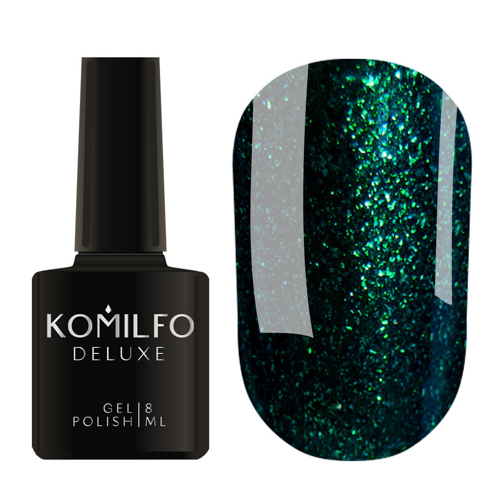 Gel Polish Komilfo Deluxe Series D157 (dark bottle green, micro gloss), 8 ml