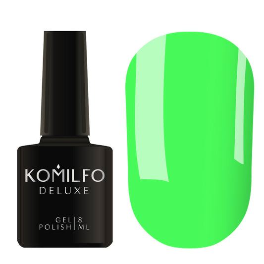 Gel polish Komilfo Deluxe Series D171 (bright, intense light green, neon), 8 ml