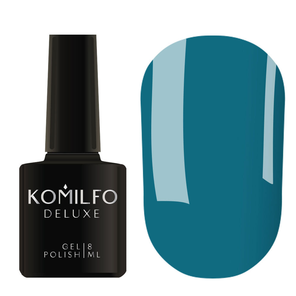 Gel polish Komilfo Deluxe Series D219 (muted, turquoise blue, enamel), 8 ml