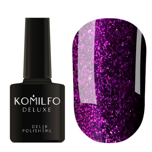 Gel Polish Komilfo Deluxe Series D225 (blue-purple with pink micro-gloss), 8 ml