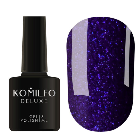 Gel Polish Komilfo Deluxe Series D252 (dark blue, micro gloss), 8 ml