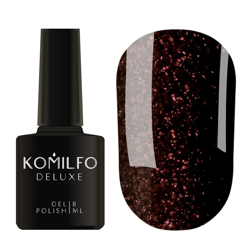 Gel Polish Komilfo Deluxe Series D299 (brown with glitter), 8 ml