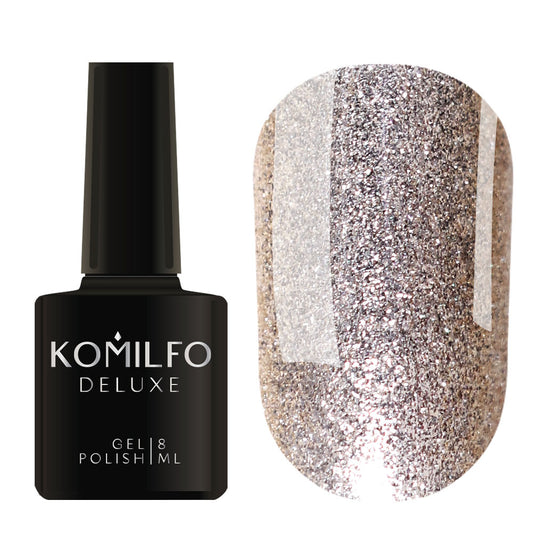 Gel Polish Komilfo DeLuxe Series G010 (white gold, micro shine), 8 ml