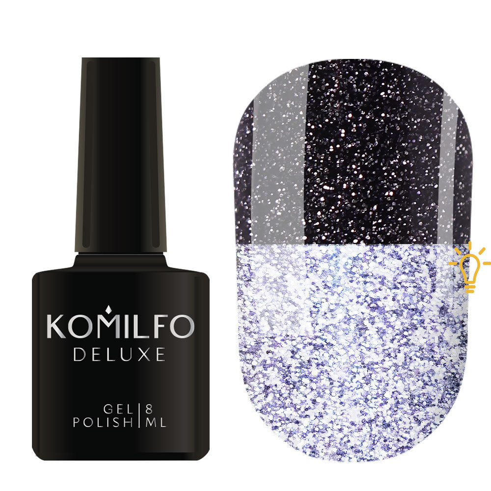 Komilfo Luminous Collection L006 (dark eggplant black, reflective), 8 ml