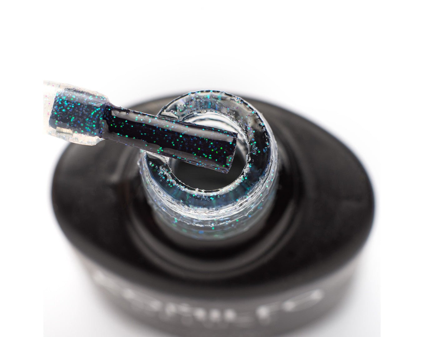 No Wipe Top Emerald – top without a sticky layer with green glitter, 8ml - LuckyShop - Komilfo