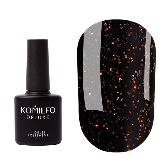 No Wipe Top Gold – top without a sticky layer with gold glitter, 8ml - LuckyShop - Komilfo