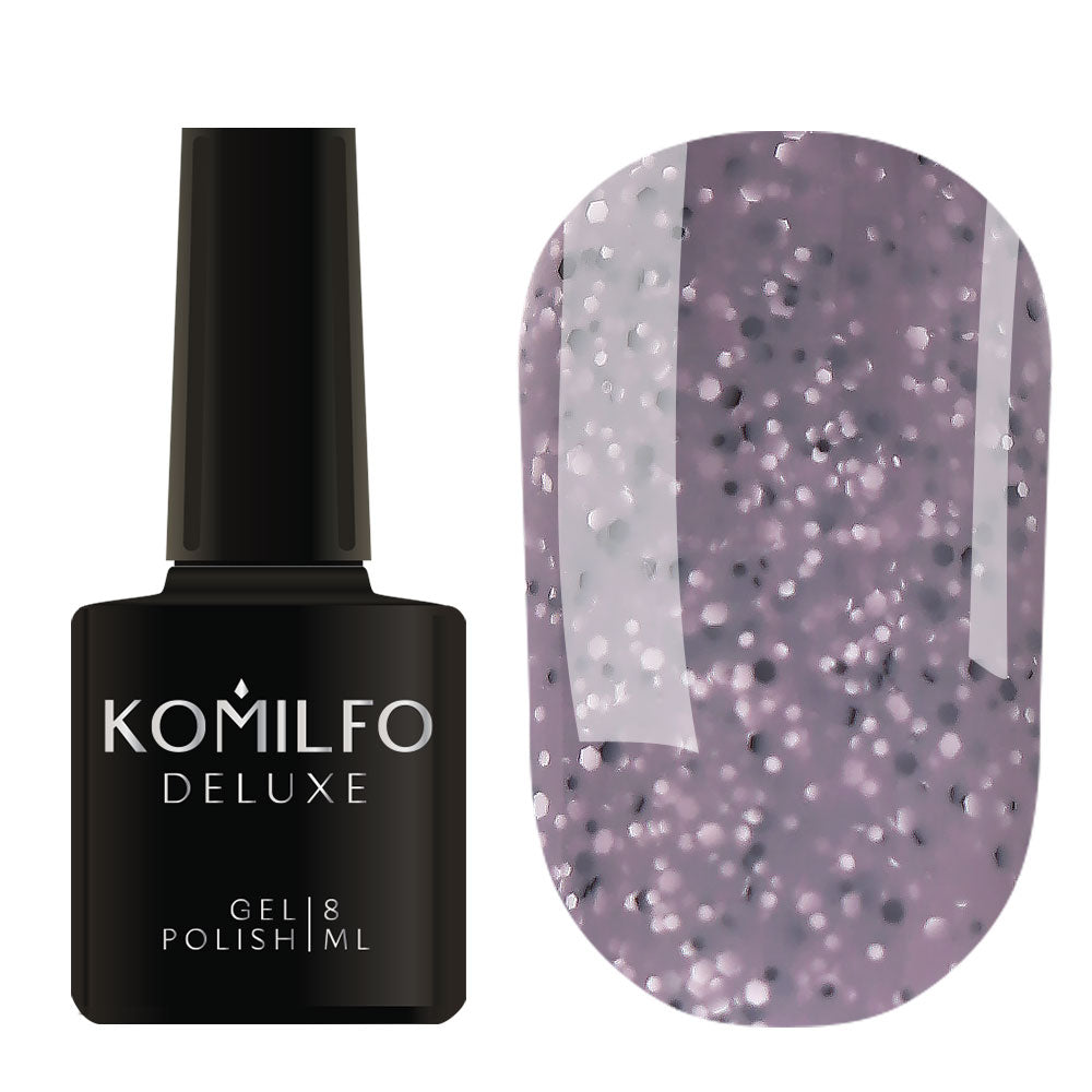 Gel Polish Komilfo Stone Collection ST001 (gray, with crumbs), 8 ml