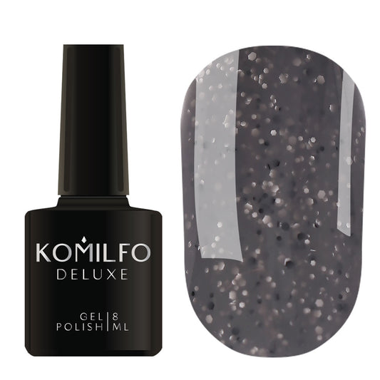 Gel Polish Komilfo Stone Collection ST002 (dark gray, with crumbs), 8 ml